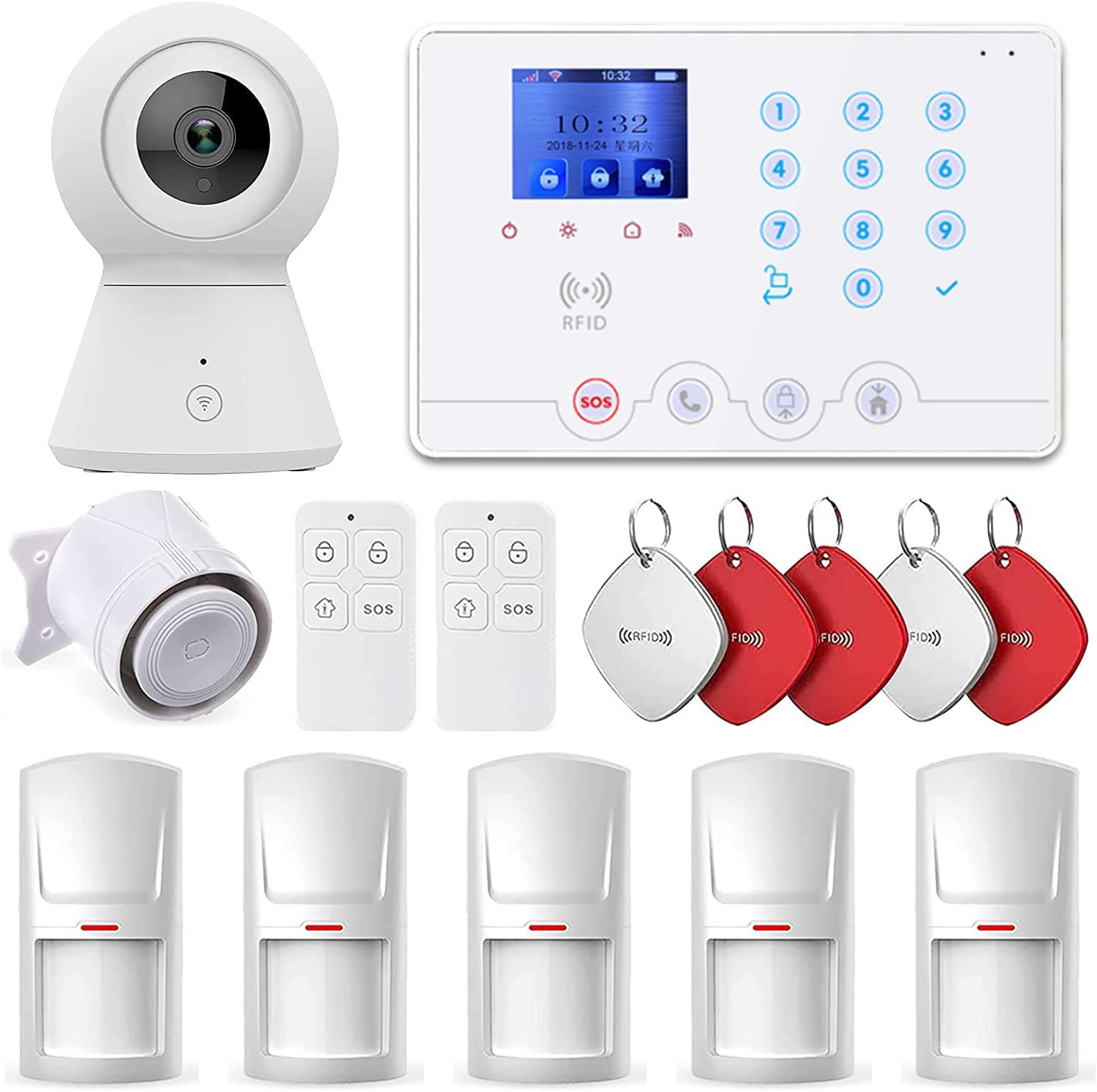 Wolf Guard Wi-Fi 4G Alarm System,with APP Alert and Calling Alarms, Wireless ...