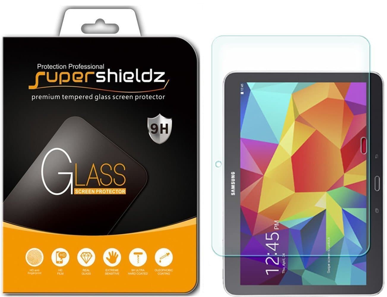 Supershieldz (2 Pack) Designed for Samsung Galaxy Tab 4 10.1 inch (SM-T530 Model Only) Screen Protector, (Tempered Glass) Anti Scratch, Bubble Free