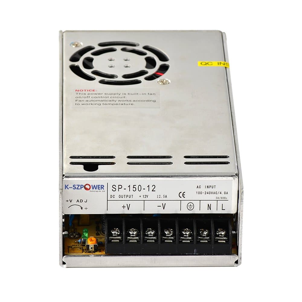 YGY 12V 12.5A 150W Universal Regulated Switching Power Supply Adaptor Transformer for CCTV Radio Computer 3D Printers (DC 12V 150Watts)