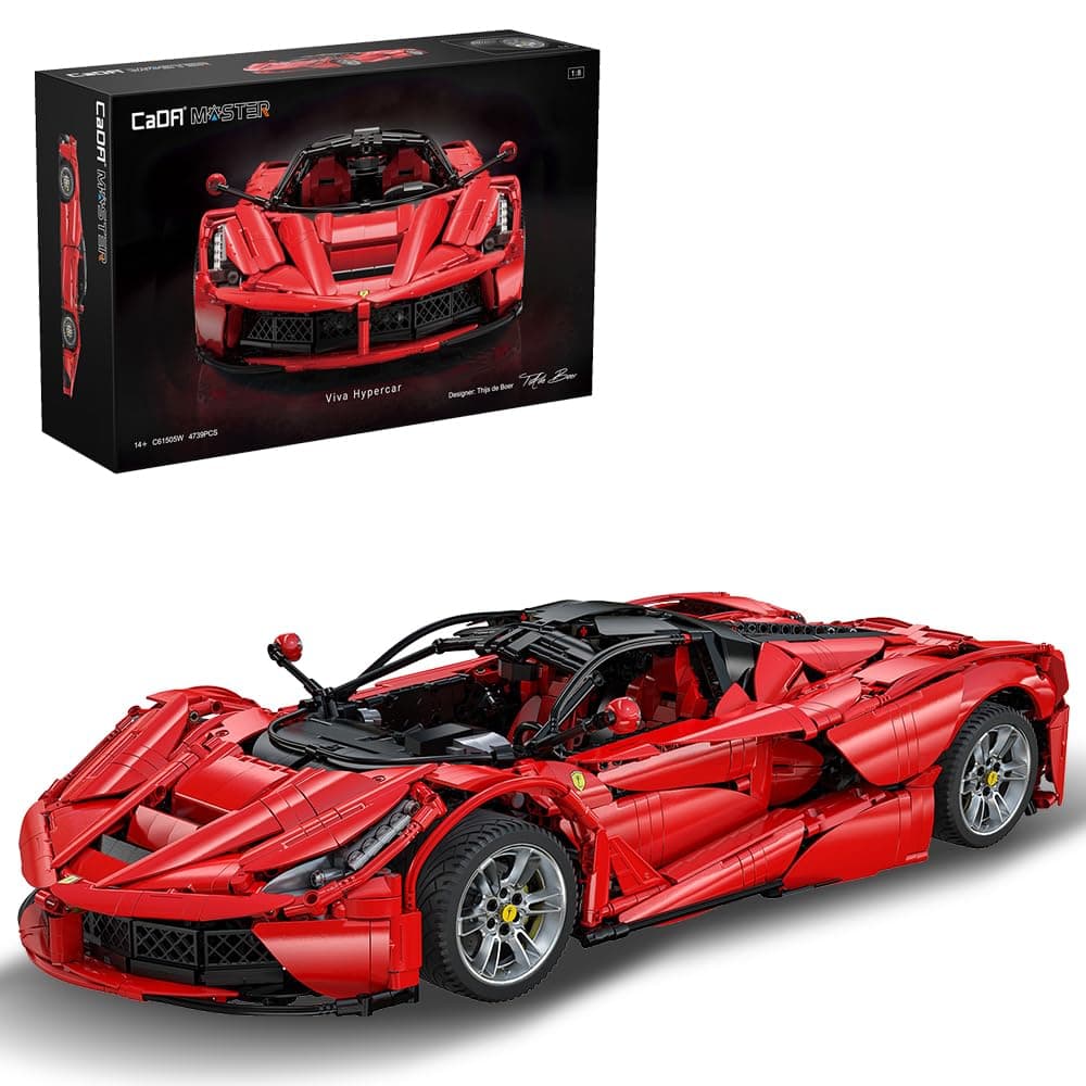 Master C61505W Viva Hypercar 1:8 Supercar Building Blocks Set 4739 Pieces Large MOC Car Sports Car Longer Model Racing Car C61042W Adult Gift Toy