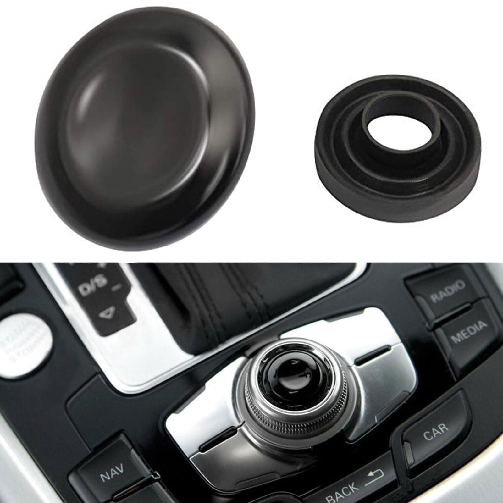 SecosAutoparts Navigation Button Joystick Console Center Button Cover 8K0998068 Fit for Audi A4 Q7 S4 2008-2015 A5 2012-2015 Q5 2013-2015 A6 2008-2011 S6 2007-2011 A8 S8 2004-2010 Replace Knob