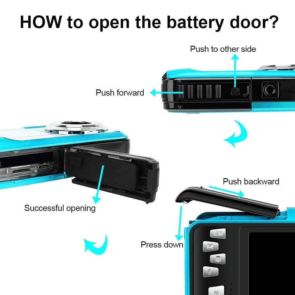 Underwater Camera 24.0MP Waterproof Digital Camera Full HD 1080p Selfie Dual Screen Video Recorder Point and Shoot Digital Camera