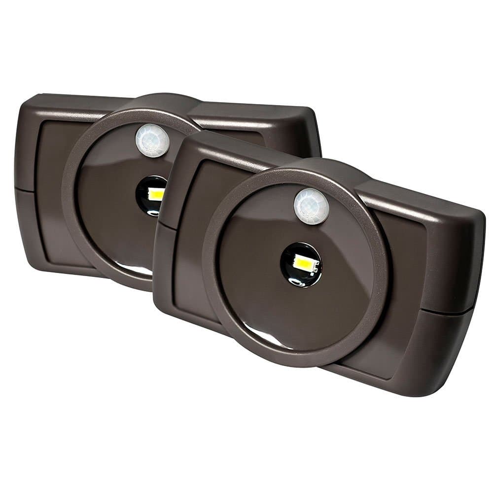 Mr. Beams MB862 Indoor Wireless Slim LED Light with Motion Sensor Features, Brown, 2-Pack