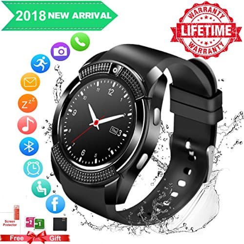 Smart Watch for Android Phones,Waterproof Smart Watches (Black V8)