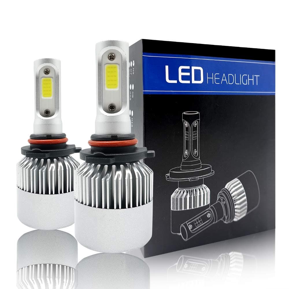 SZMAITOU 9005 LED Headlight Bulb, S2 High/Low Beam 9005 Headlight Conversion Kit Light Bulbs 36W 4000 Lumes 6000K Cool White COB Chips - 2 Packs