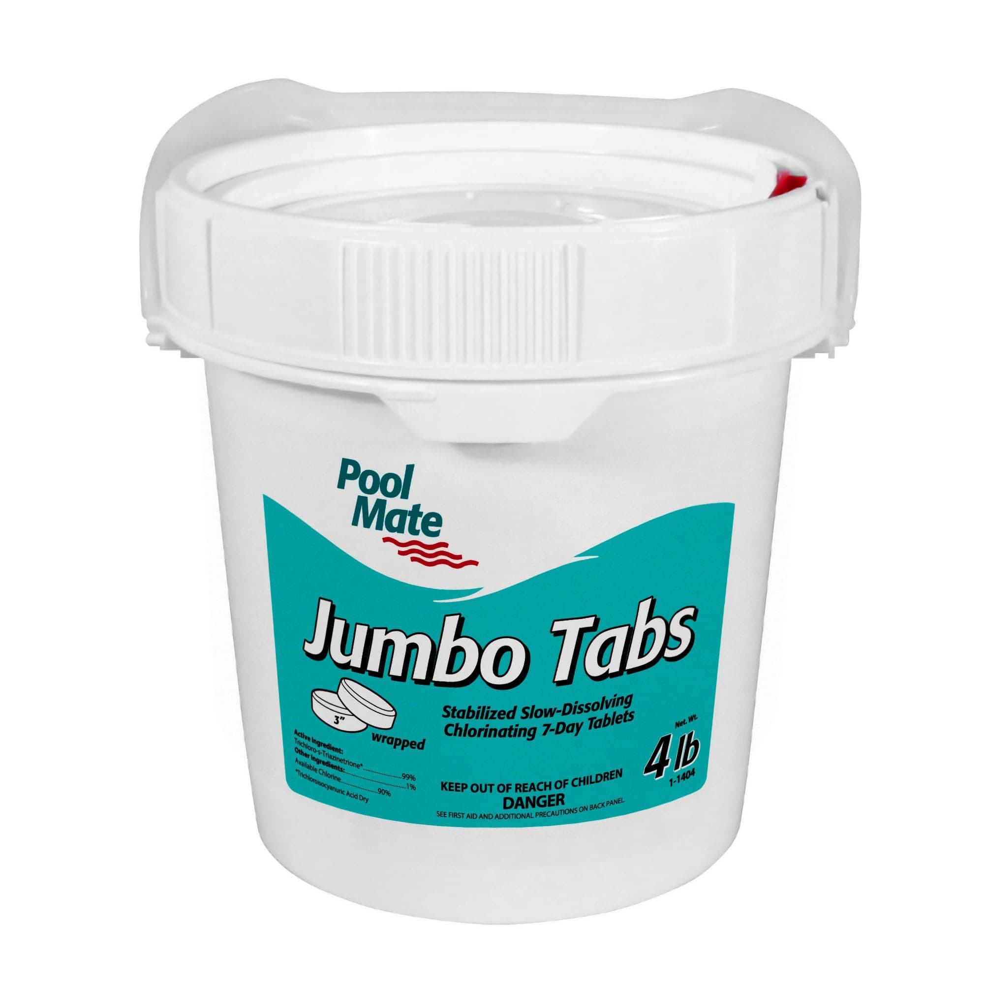 Pool Mate 4-Pounds Premium Slow-Dissolving Jumbo Tabs, Chlorine Tablets 3 Inch, Made in USA