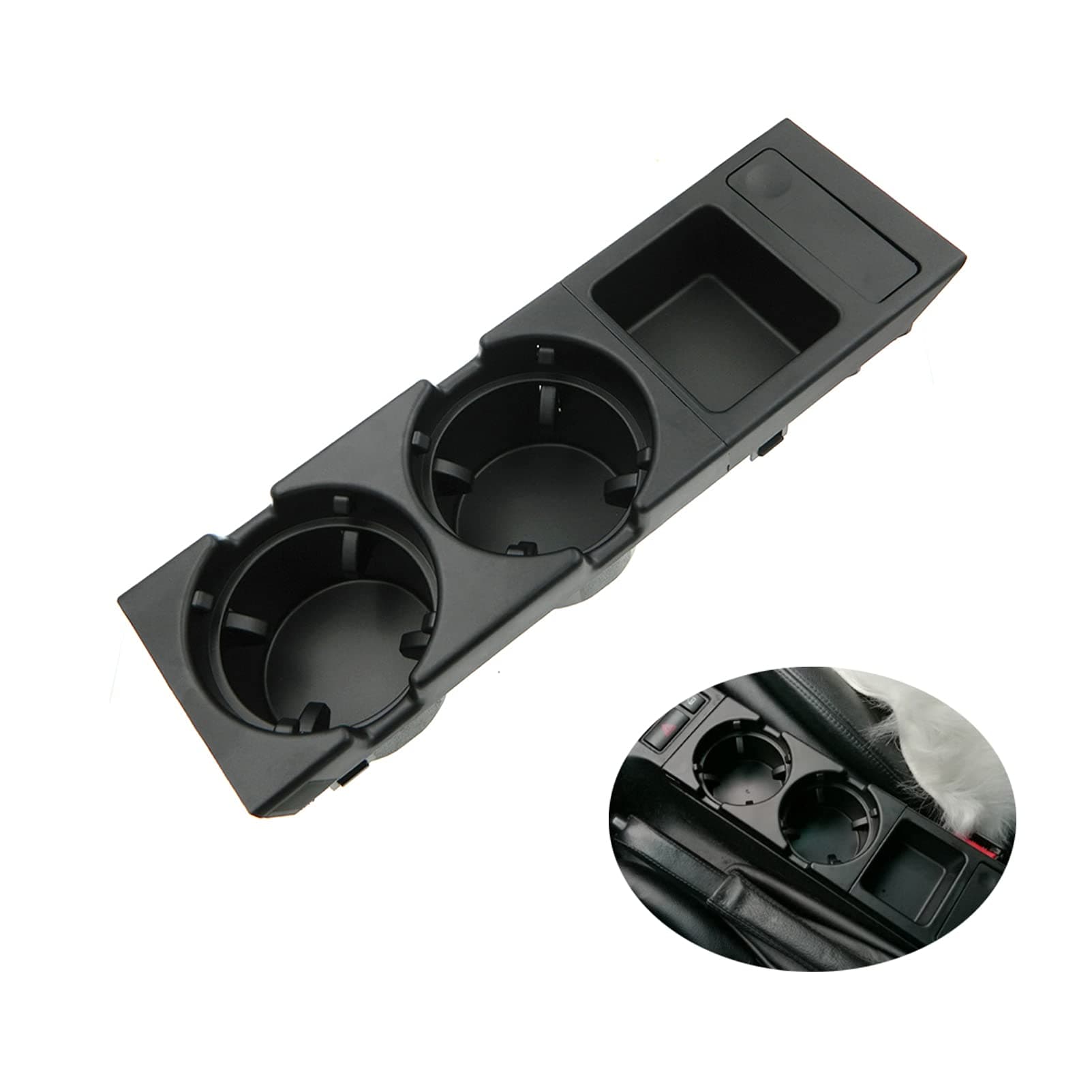 KASturboo E46 Cup Holder Black Plastic CUP HOLDER for BMW 3 SERIES 1998-2007 51168217953 51168217957