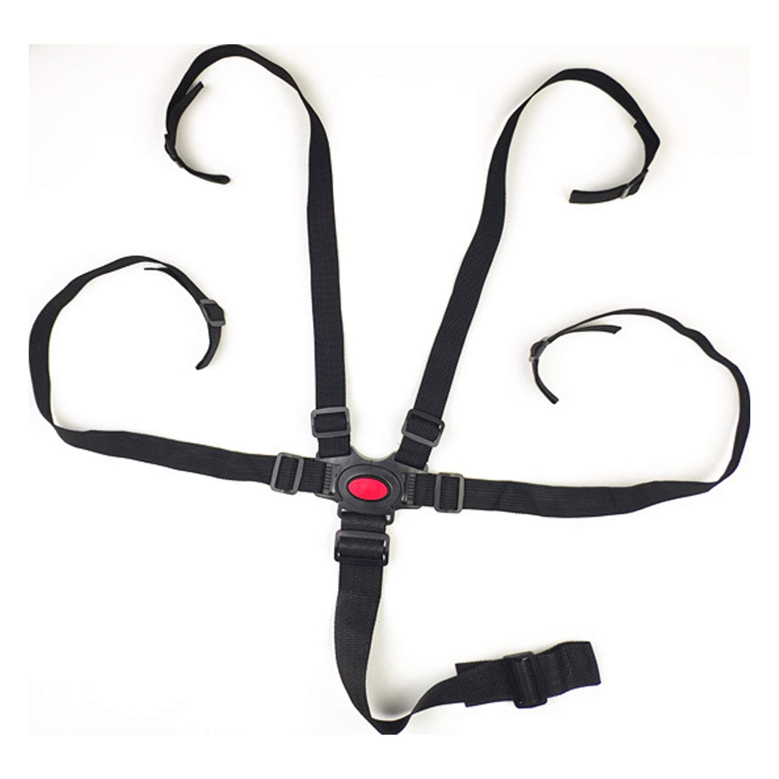 High Chair Straps, Adjustable 5 Point Harness Baby Safety Strap Belt For Stroller High Chair Pram Buggy, For Children High Chair/Pushchair/Booster Replacement,Black