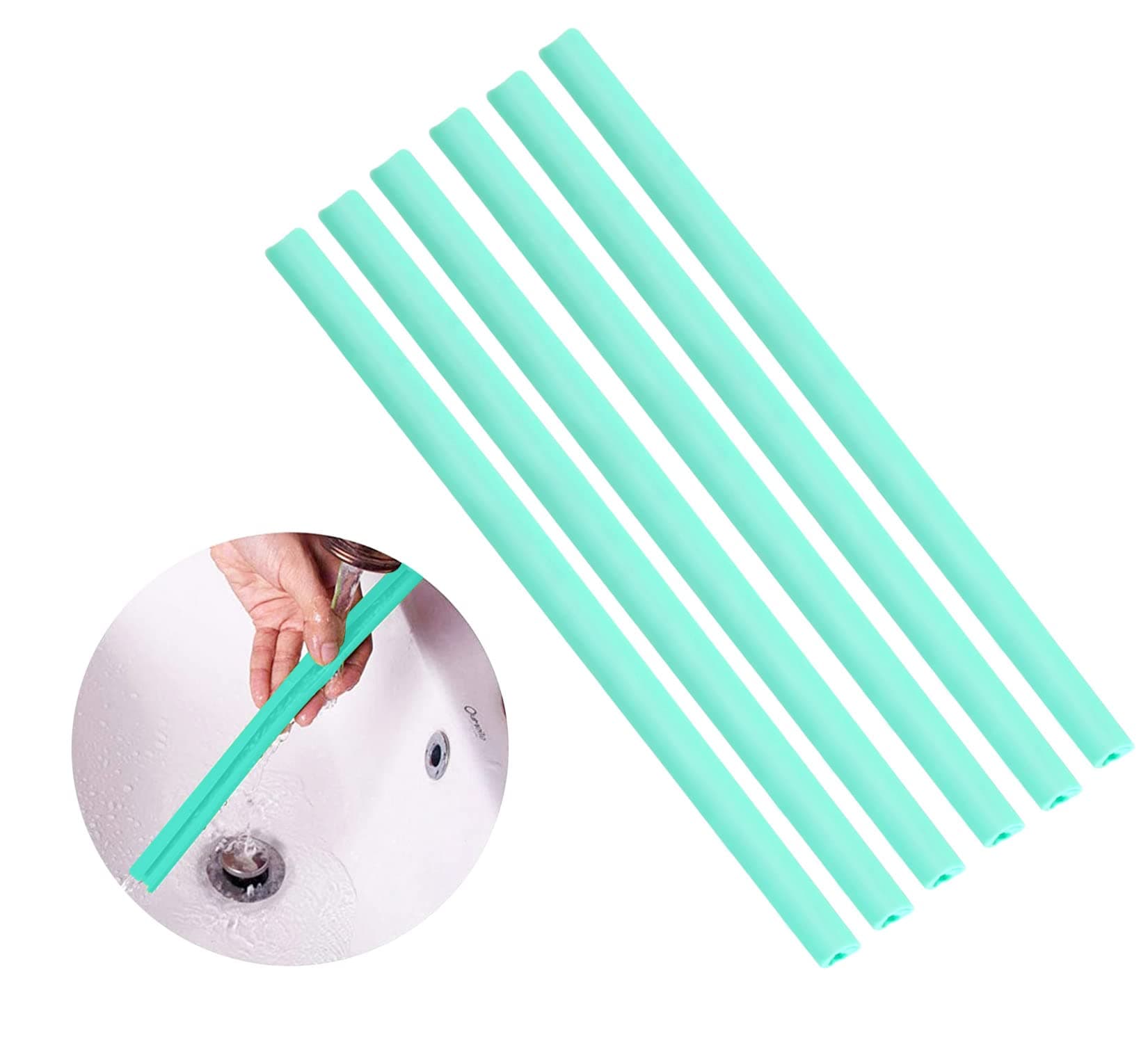 Reusable Silicone Straws - Openable & Washable, Easy to Clean, Straight Smoothie Straws - 6 Pcs, BPA Free, Eco-Friendly, Cold & Hot Compatible