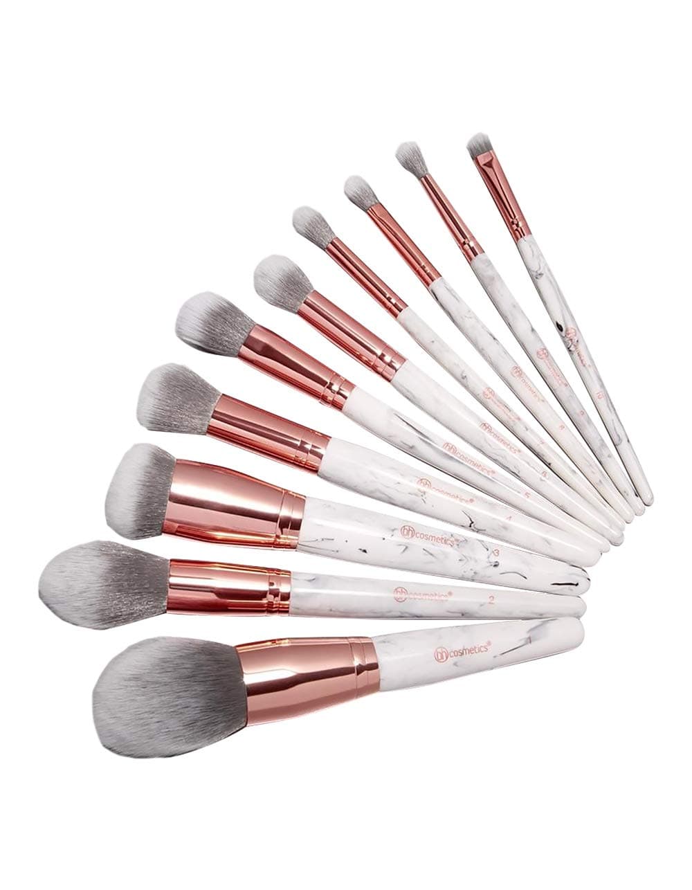 bh Cosmetics, Makeup Brush Set, Marble Luxe, 10 Piece Eye & Face Brush Set, 11.4 oz