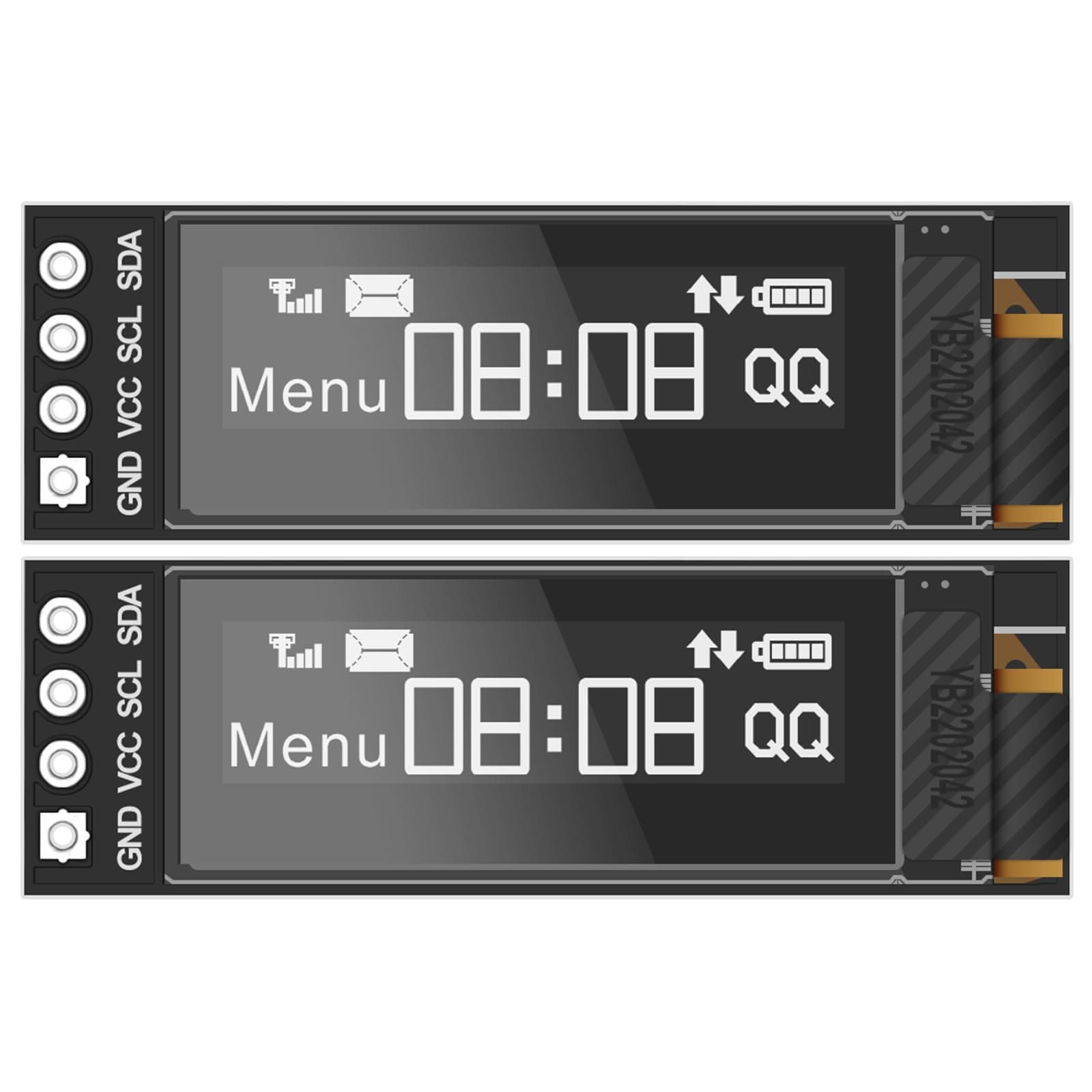 MakerFocus 2pcs 0.91 Inch I2C IIC OLED Display Module 128 x 32 Pixel SSD1306 Driver Self-Luminous Display Board for Arduino/Raspberry Pi/ESP32 (White)