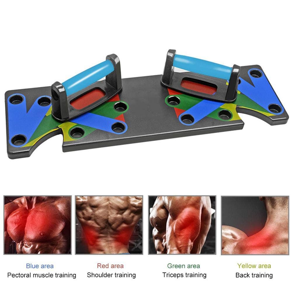 Volwco Push-up Bracket Board,The Ultra Push 9-in-1 System Colour-coded Power-press & Push-up Fitness Board,Multi-function Push-up Training System Portable For Home Fitness Training
