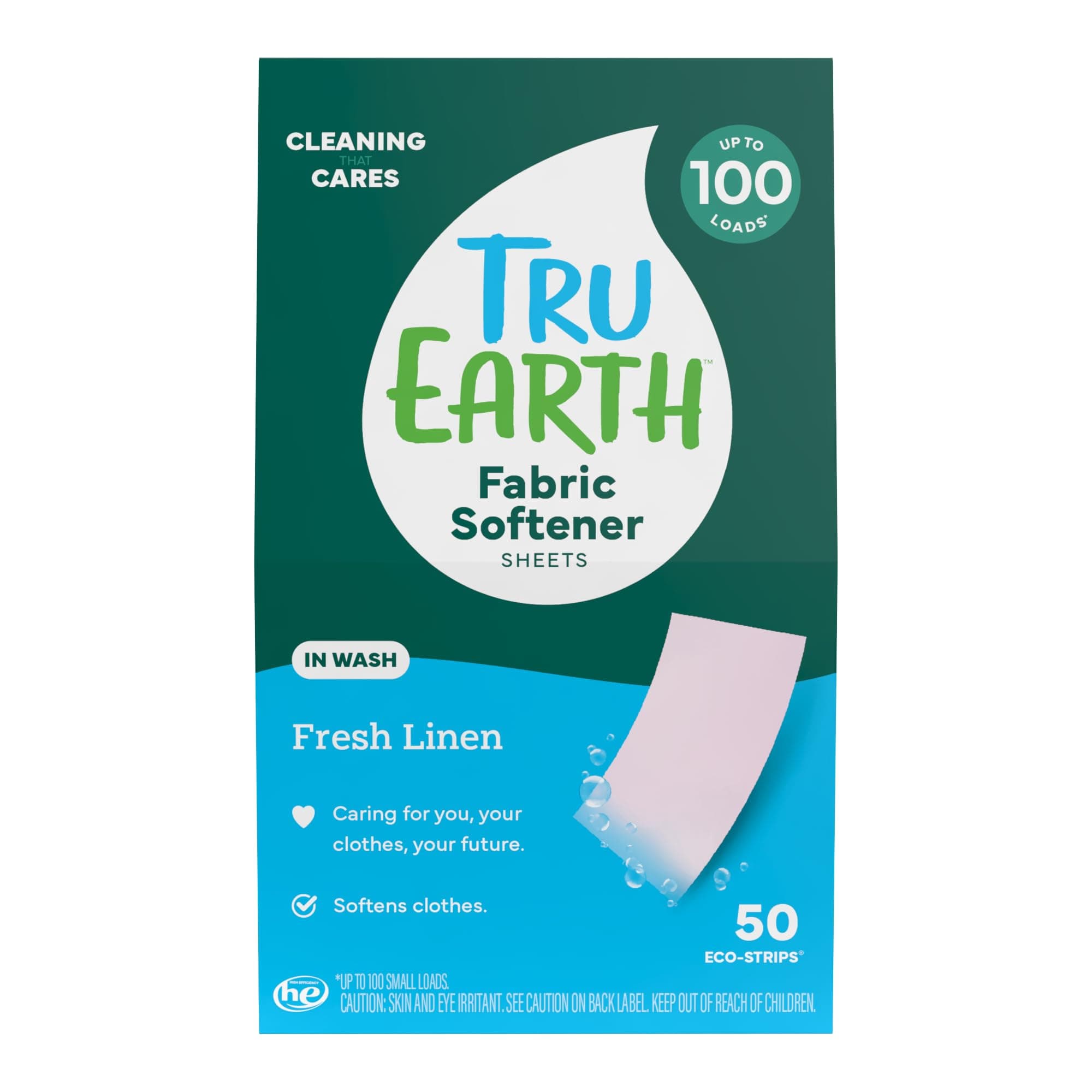 Tru Earth Fabric Softener Sheets | Alternative to Fabric Softener Liquid and Pods | 50 Sheets | Fresh Linen