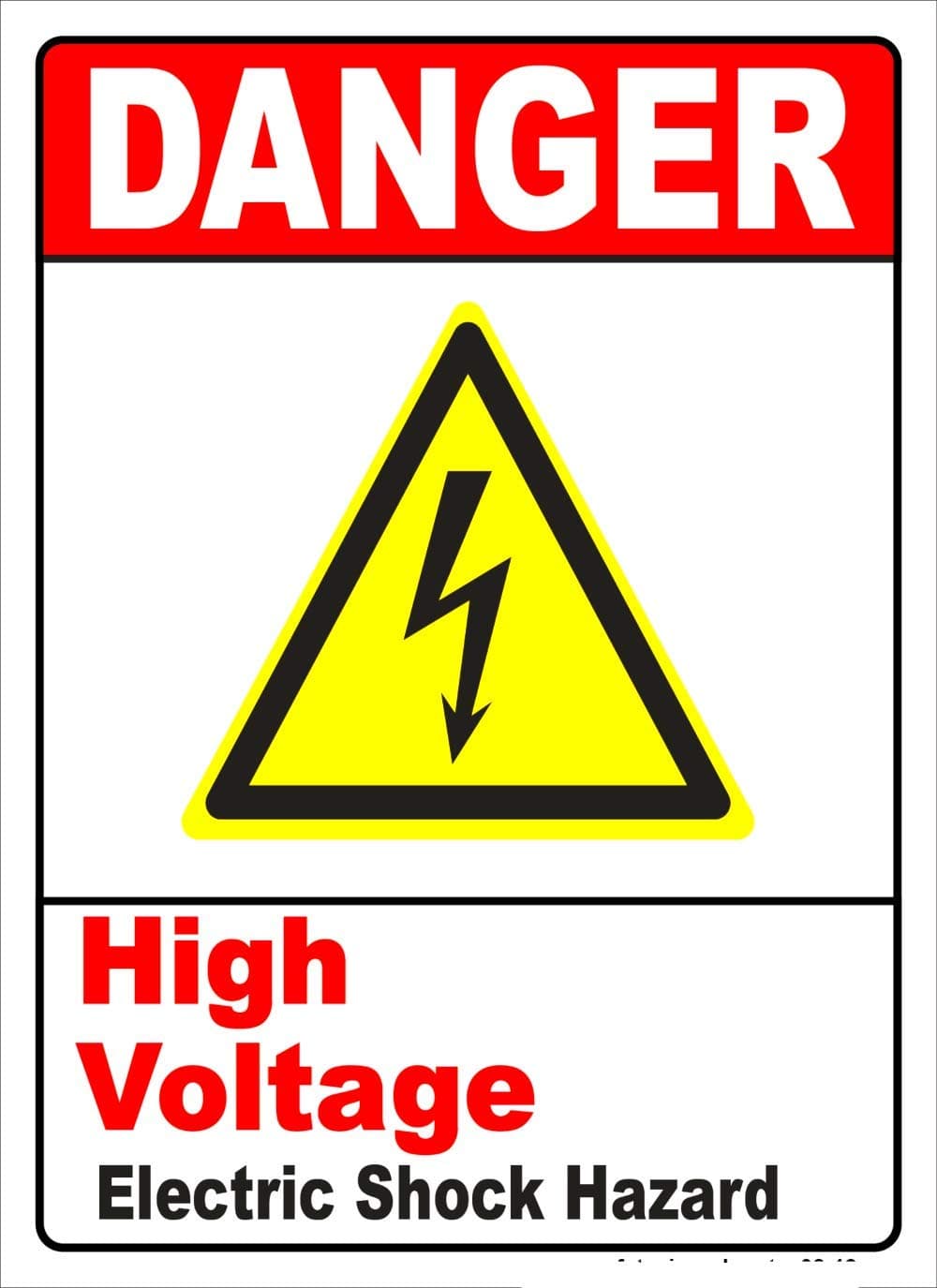Electrical shock hazard/ high voltage stickers 6 in. x 4 in. pack of 3- for indoor/ outdoor uv protected danger electric risk signs