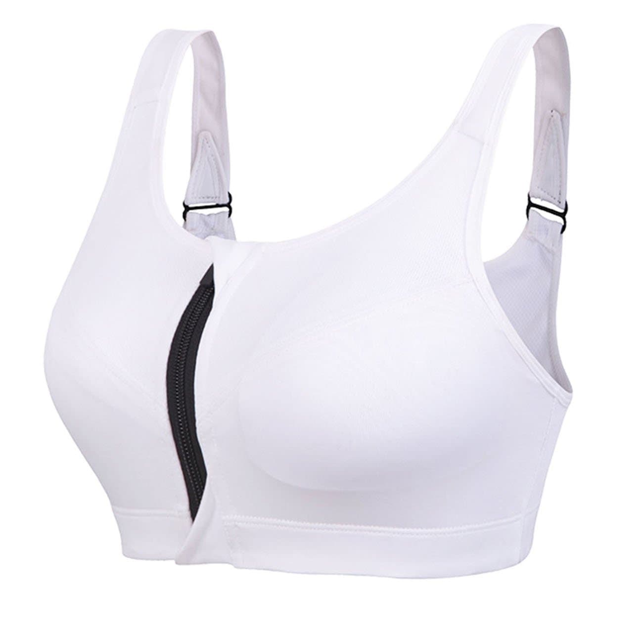 newlashua Women's High Support Push Up Zip Front Close Padded Sports Bra