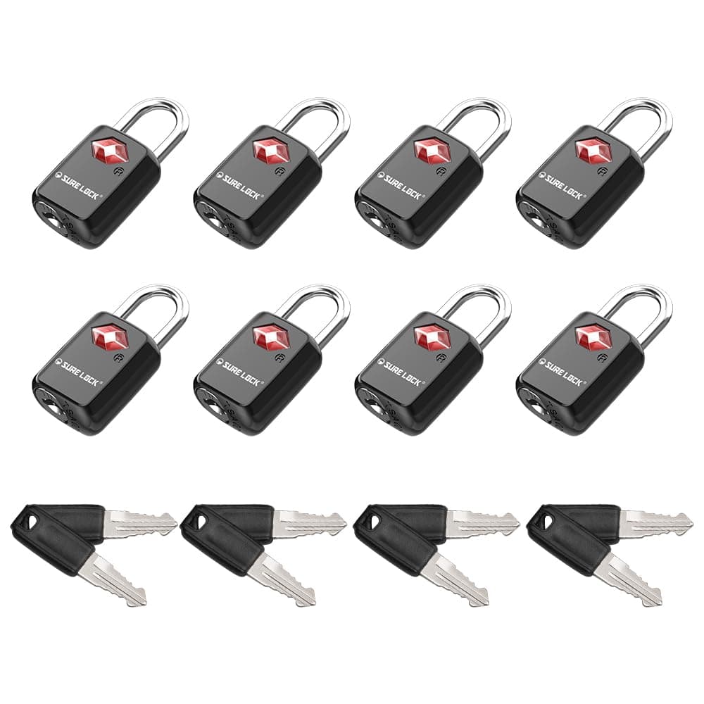 Mini TSA Approved Keyed Luggage Lock – One Key Opens All, Fits Tight Zipper Gaps & Small Pull Holes, Compact Travel Lock for Suitcases, Backpacks & Handbags