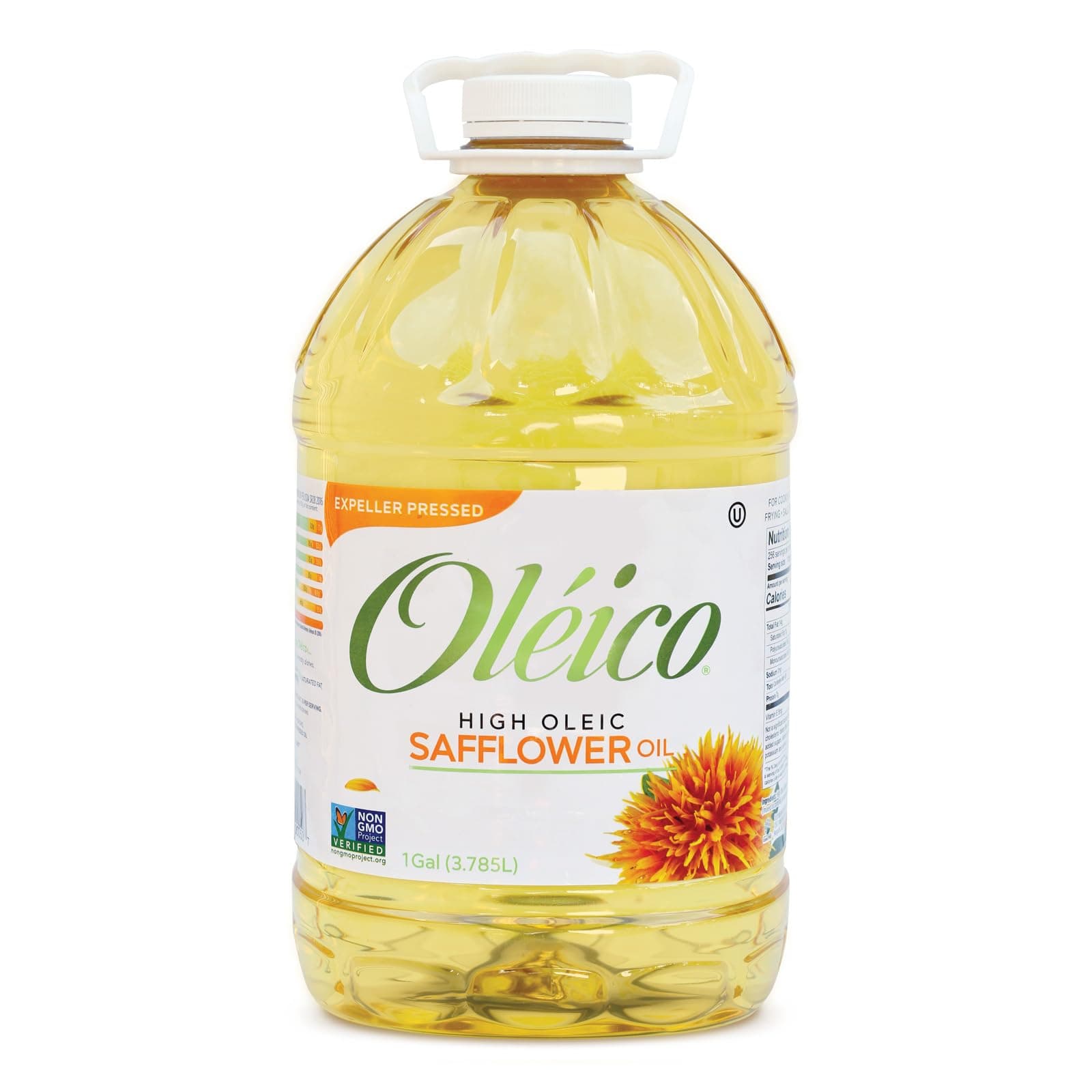 Oleico - High Oleic, Non GMO Certified, Kosher Verified, Expeller Pressed, High Heat Stable Safflower Oil, Bottle of 128 fl oz