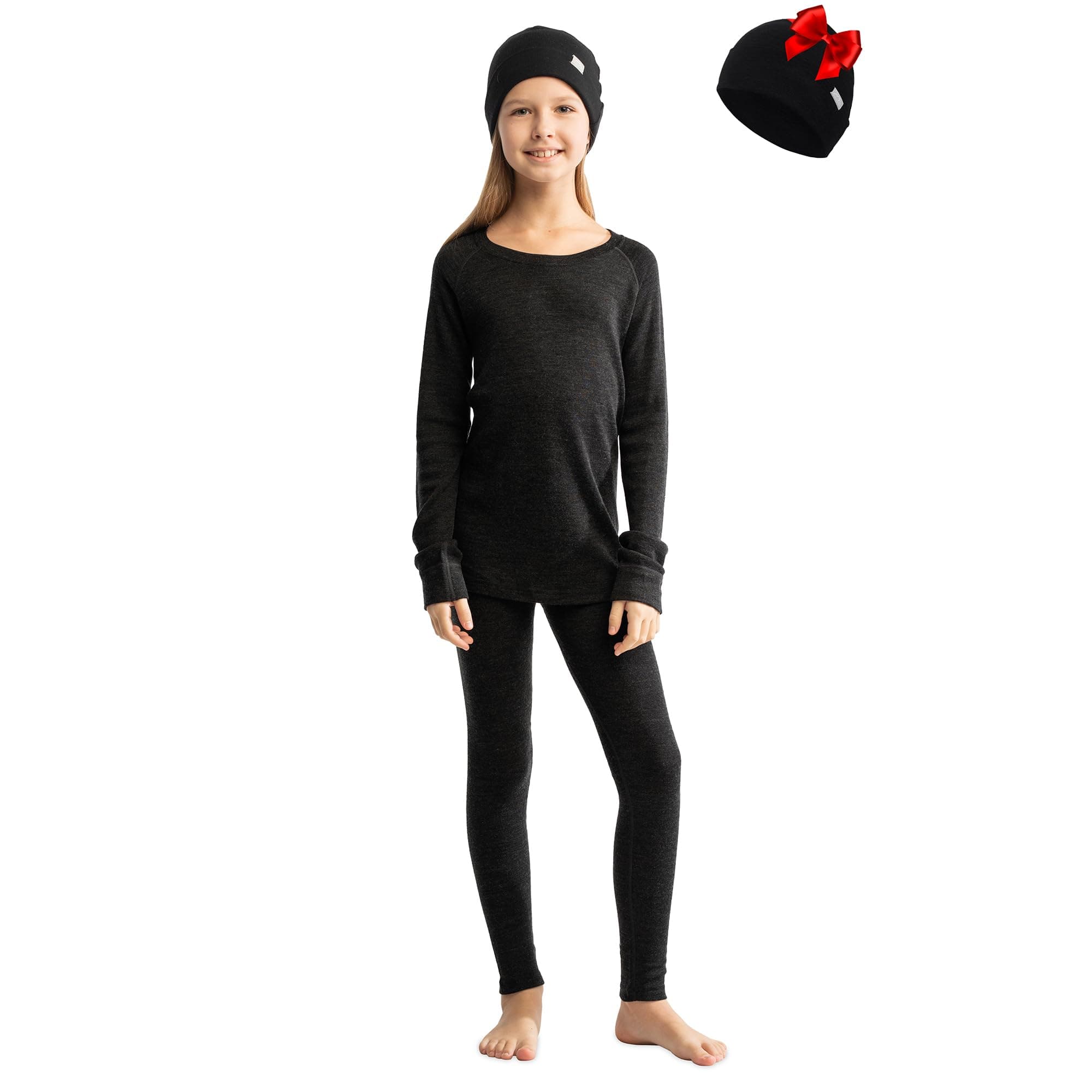 Merino Wool Base Layer Kids - Midweight Merino Wool Long Johns for Kids - Unisex Thermal Pants