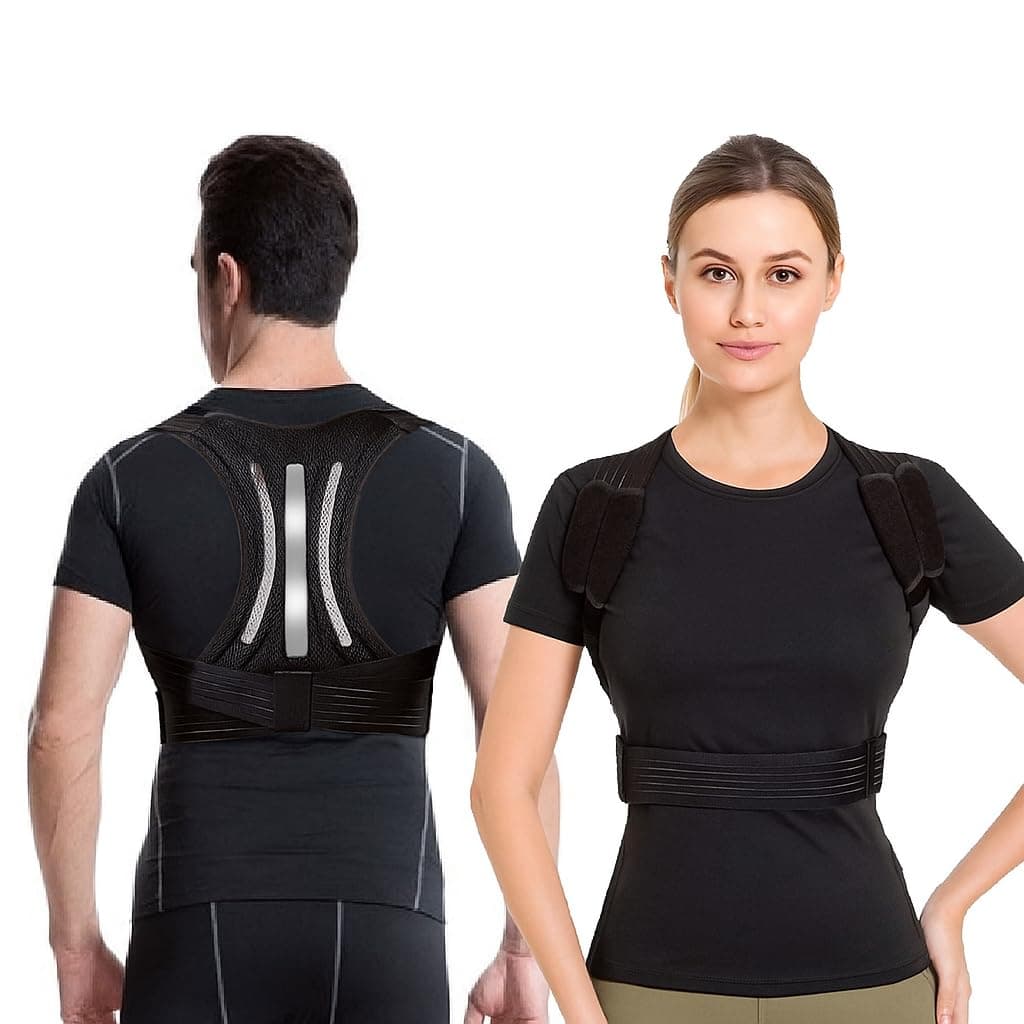 KASTWAVE Posture Corrector for Women and Men - Adjustable Breathable Back Brace for Pain Relief and Support, Straightener for Improved Posture (Size L)