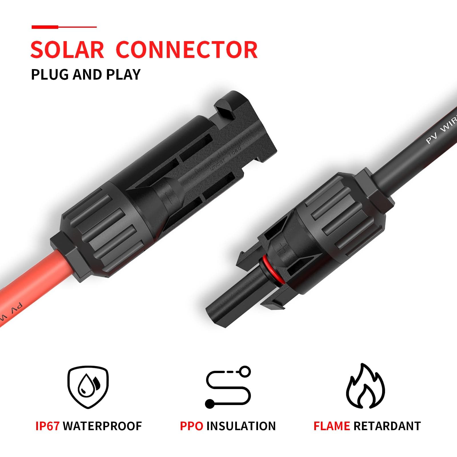Kohree Solar Crimping Tool for MC4 / MC3 Cable Connector, with 6 Pairs Male Female Solar Connector + 2pcs Spanners Wrench + 1pcs Wire Crimper + 1pcs Tool Kit for 2.5/4/6mm² Solar PV Wire
