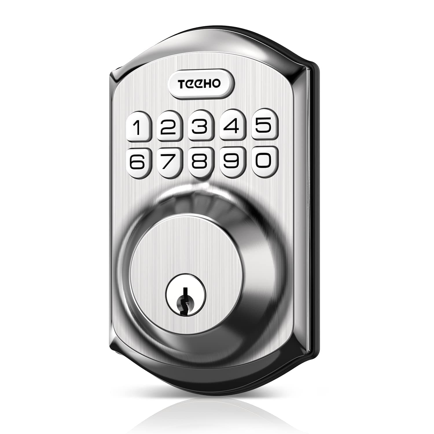 TE001 Keyless Entry Door Lock with Keypad - Smart Deadbolt Lock for Front Door with 2 Keys - Auto Lock - Easy Installation - Satin Nickel
