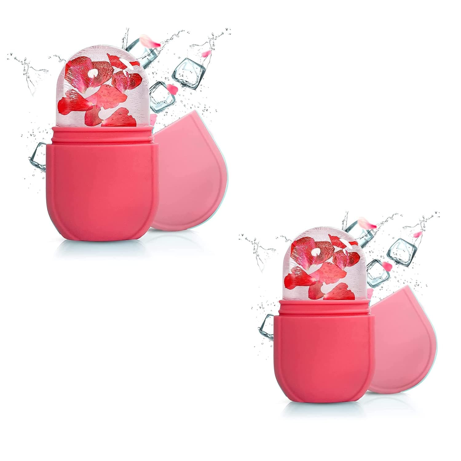 Fabify Facial Ice Roller Cryo Cube Massager for Face & Eyes | Reusable Silicone Glow Cube for Puffiness, Pore Tightening, Skin Toning & Anti-Aging | Pack of 2 (Color May Vary)