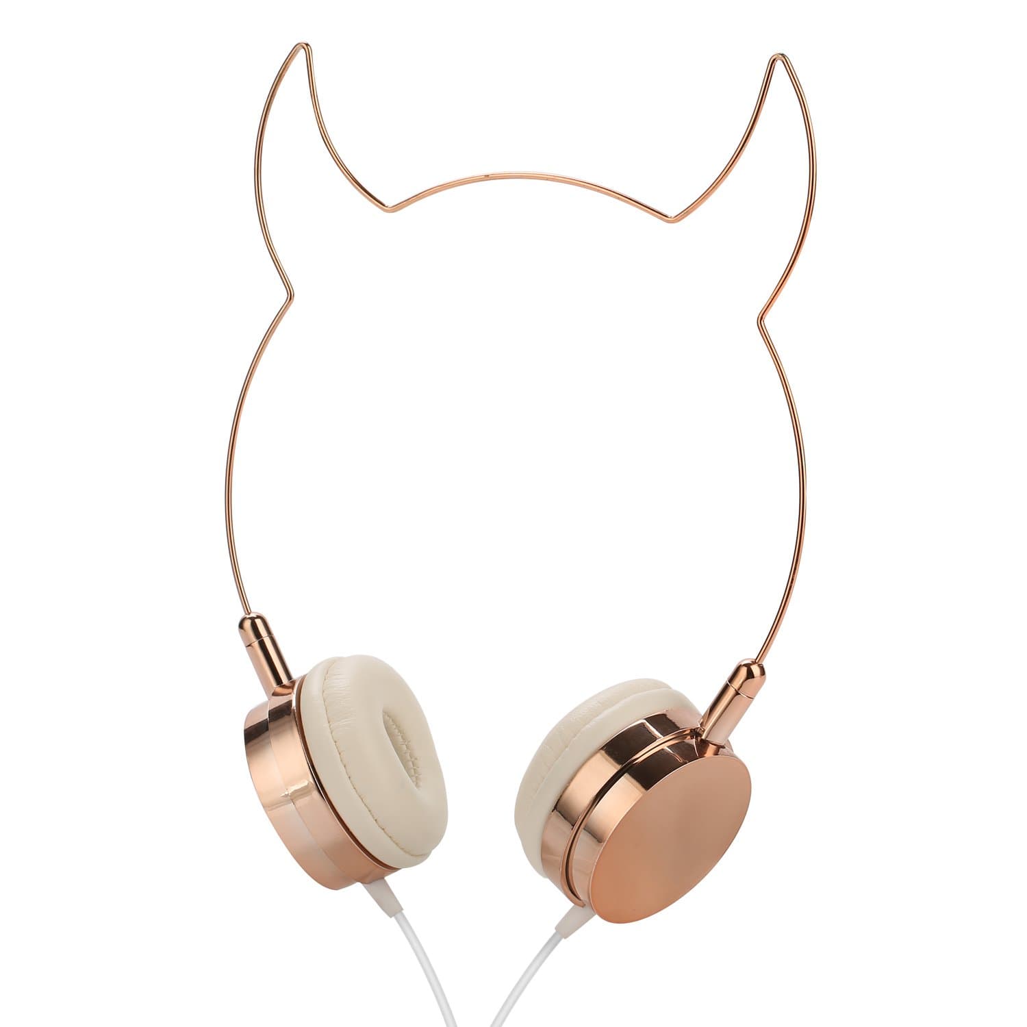 SOMOTOR Wired Headphone, Cool Devil Ox ear Cute Headphone On Ear Rose Gold