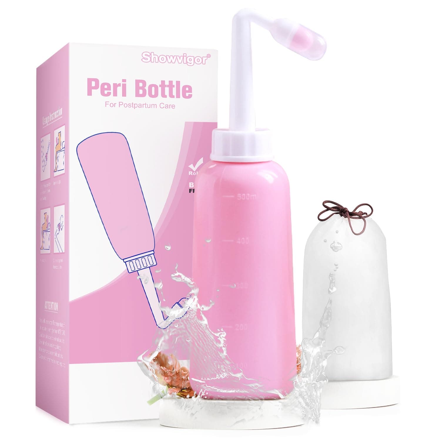 Premium Peri Bottle for Postpartum Care | Upside Down Peri Bottle, Portable Bidet for Perineal Recovery and Cleansing After Birth 12OZ/350ml