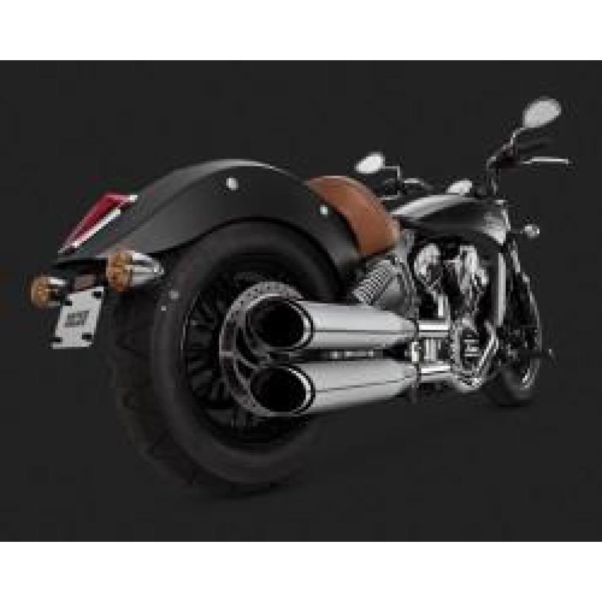 Mufflers Final Chrome Slip On TWIN SLASH CUT 2IN2 VANCE&HINES V&H 18621 for Moto Indian Scout Years 2015 to 2017
