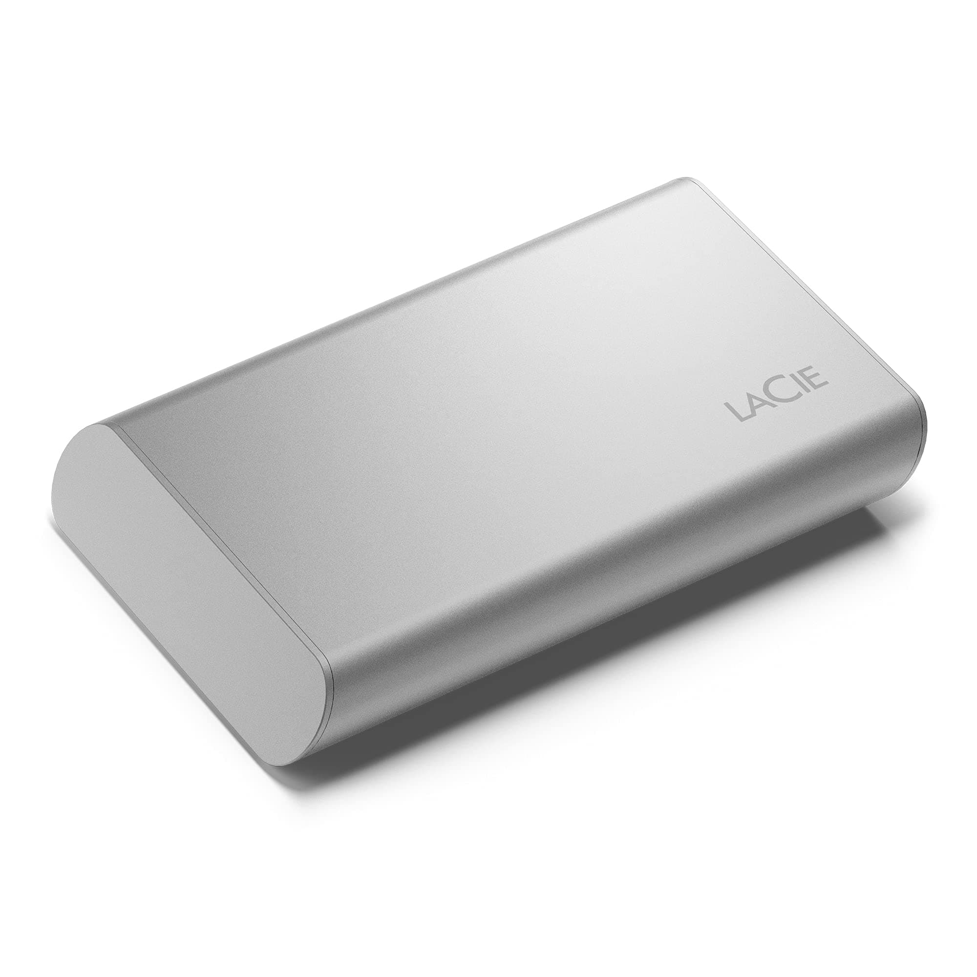LaCie Portable SSD, 2TB, External SSD, USB-C, Iphone 15 Pro compatible, 2nd generation USB 3.2, speeds up to 1050MB/s, Moon Silver, for Mac, PC and iPad, 3 year Rescue Services (STKS2000400)