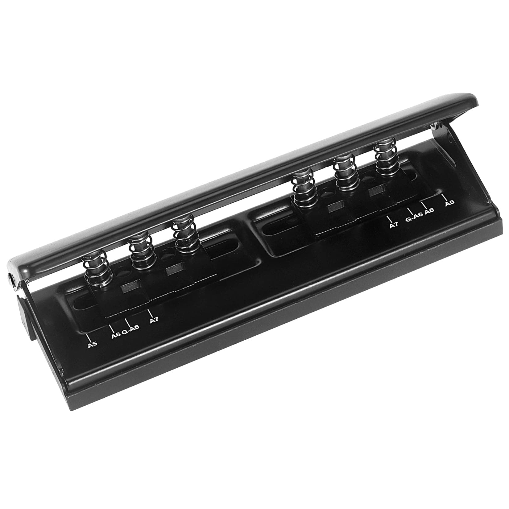 All Metal Adjustable 6-Hole Paper Puncher, A5 A6 A7 6 Ring Punch with Positioning Mark, 6 Sheet Capacities Puncher for Dairy Planner, Personal, Agenda, Binder Refill Pages