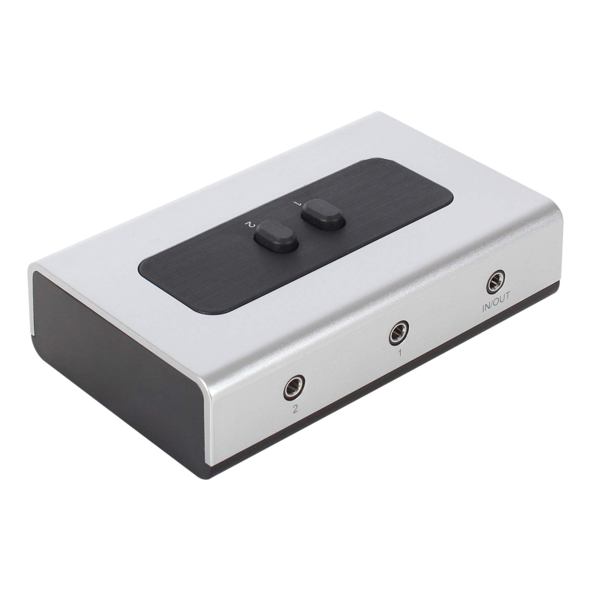 NETMATE Mira View Manual Switch Box AUX Audio Speaker Selector with Built-in Wall Mount Hole and 2 Ported 3.5 Mm Stereo