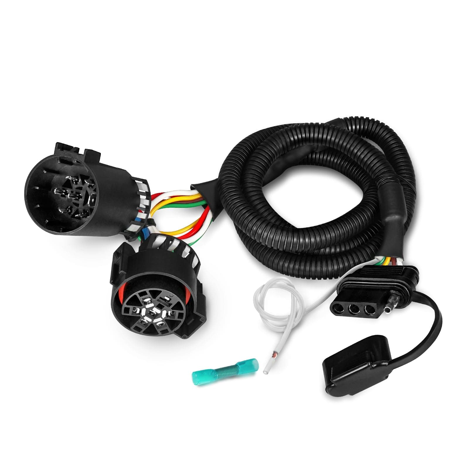 OPT7 Easy Connect USCAR 7 Pin to 4 Pin Harness w/Reverse Wire, 43" Plug'n'Play Adapter for Tailgate Light Bar – Fits 2007-2025 Tacoma, Tundra & 2005-2014 F150, Dodge Ram, Chevy Silverado, GMC Sierra