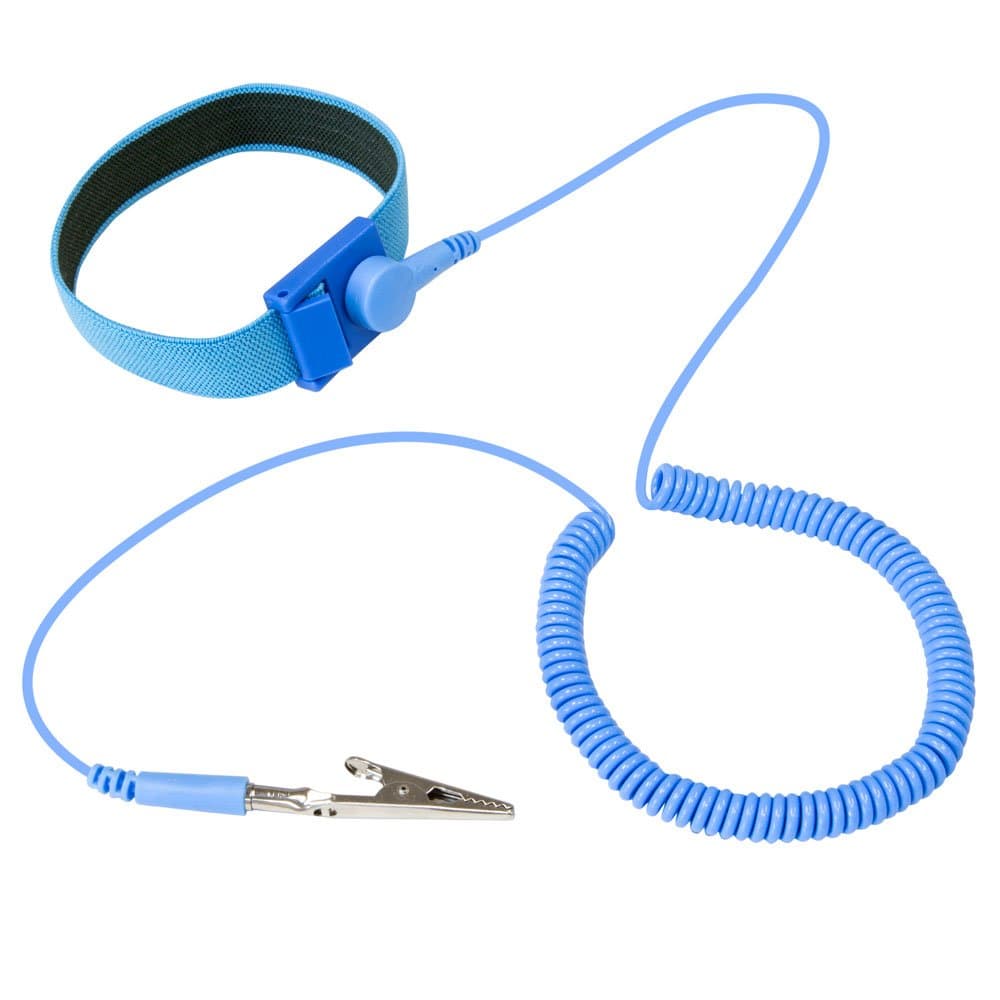 Kingwin Anti Static Wrist Strap Blue, Adjustable ESD Wrist Band Fits Your Wrist Comfortably. Grounding Bracelet to Protect Your PC Computer or Electronics from Static Electricity
