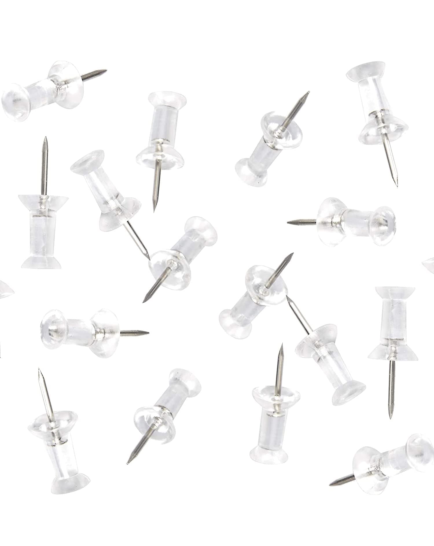 DEEINN Clear Plastic Head Push Pins, 200 Count, Steel Point Tacks