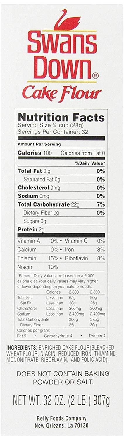 Swans Down Regular Cake Flour, 32oz Box (Pack of 2)