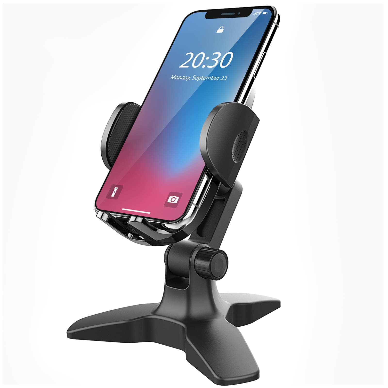 APPS2Car Heavy Duty Phone Stand - Adjustable Desktop Holder for Video Calls, Compatible with 4.7-6.8" Smartphones & Thick Cases, Perfect for Home Office