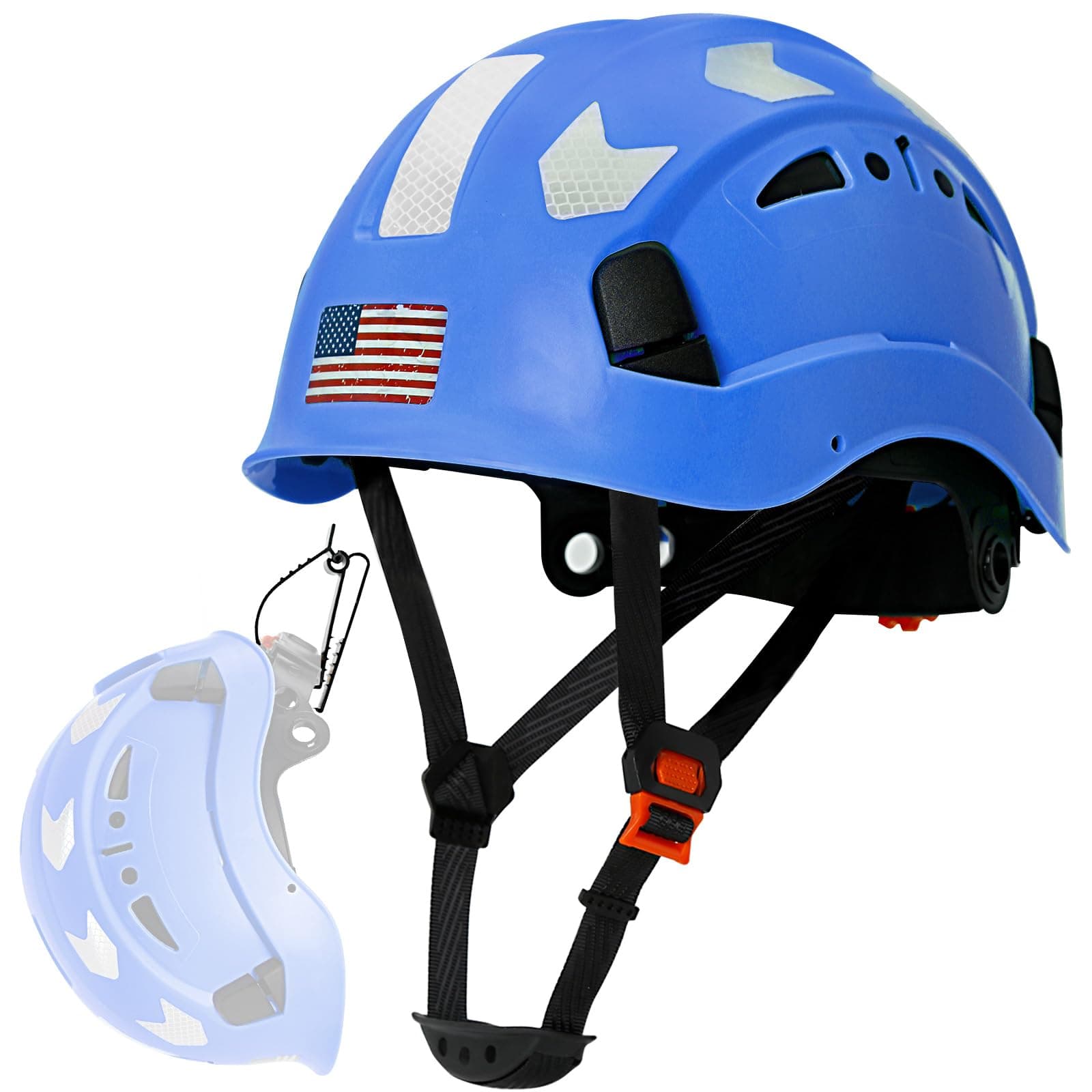 AOLAMEGS Construction Safety Hard Hat - ANSI Z89.1 Type Ι OSHA Approved Safety Helmets with Chin Straps Lightweight Reflective Vented ABS Hard Hats For Men Women Industrial Workwear 6-point Suspension