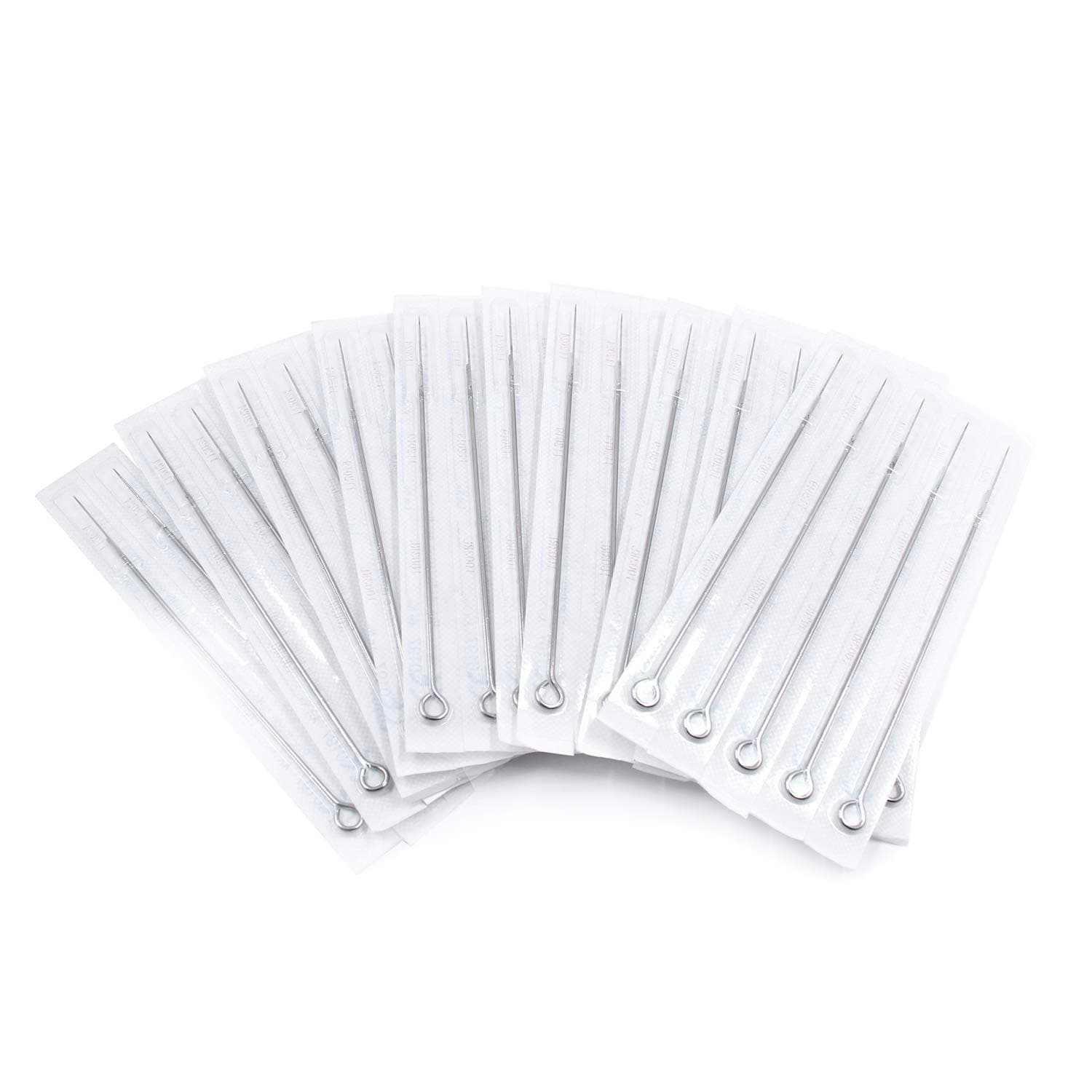 Biomaser 10pcs Tattoo Needles 1/3/5/7/9/11/13RL Stainless Steel Round Liner Professional Permanent Tattoo Tool Kit (11RL)