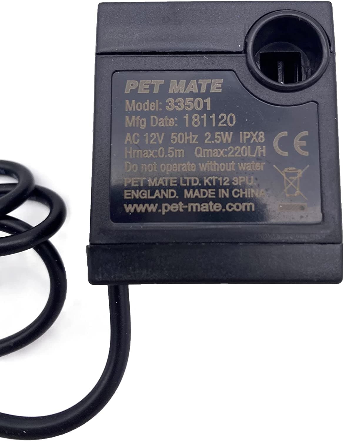 Cat Mate Replacement Pump for Pets Drinking Fountains (354) - Ensures Continuous Water Flow, Compatible with Cat and Dog Mate Pet Fountains