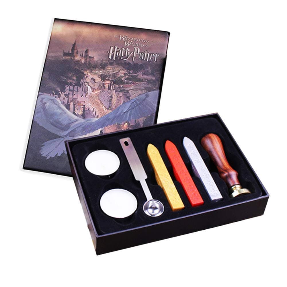 Wax Sealing Stamp Kit-Retro Harry Potter Alphabet Letter Initial Sealing Wax Stamp Kit with Melting Spoon/Envelops Wax Sealing Set