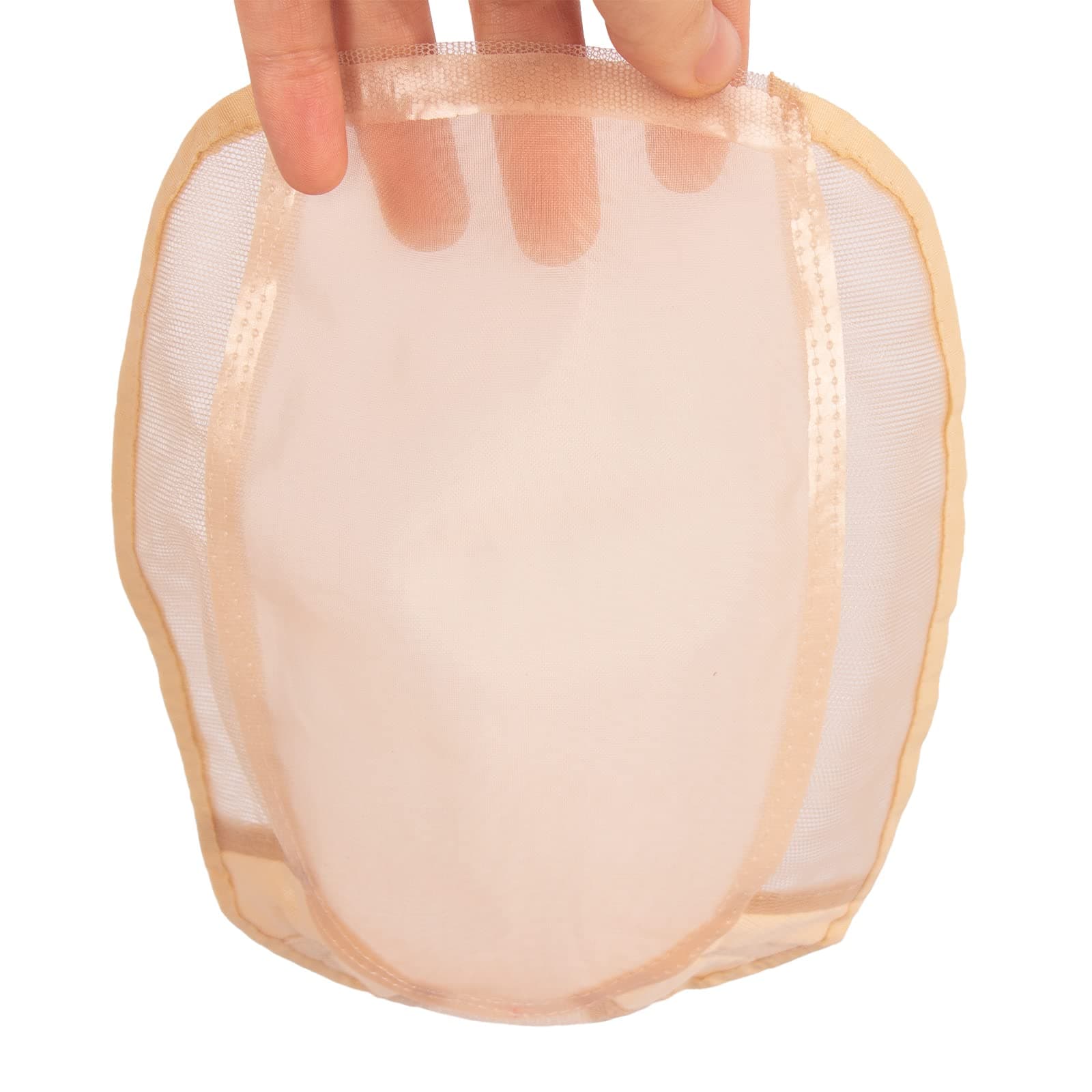 Toupee Cap Mono Top Lace Bases with Thin Skin Breathable Wig Cap for Making Wigs Skin Color DIY Base Foundation for Hair Topper Crown Extension 8.2 Inch