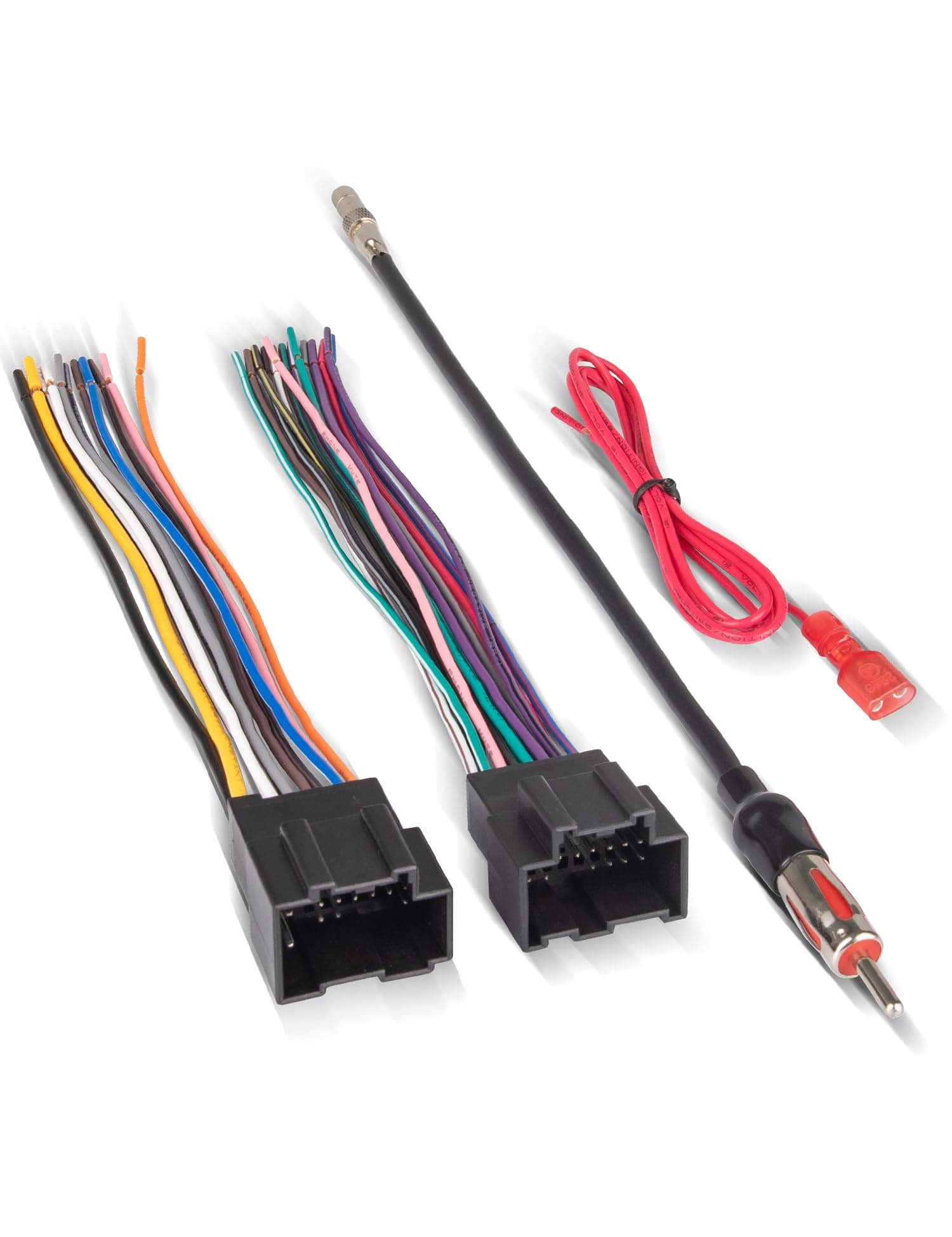 RED WOLF Car Radio Stereo Wire Harness Cable + Antenna Adapter Plug for GMC Chevy Express Savana Buick 2006-2017 Models