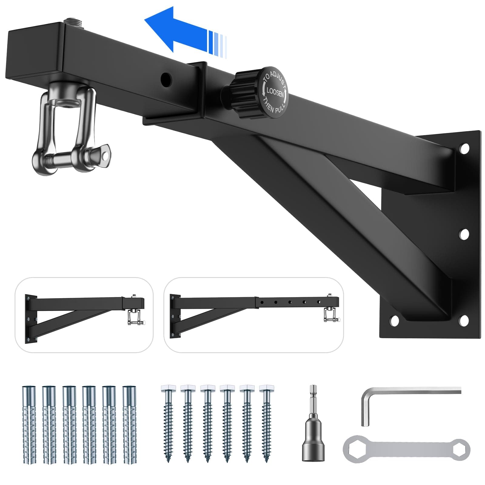IMAYCC Punch Bag Bracket, Adjustable Boxing Bag Bracket, Heavy Duty Punch Bag Wall Bracket, Punch Bag Stand for Home or Gym, for Kickboxing Bag, Muay Thai Bag, Etc(Supports up to 800Ib)