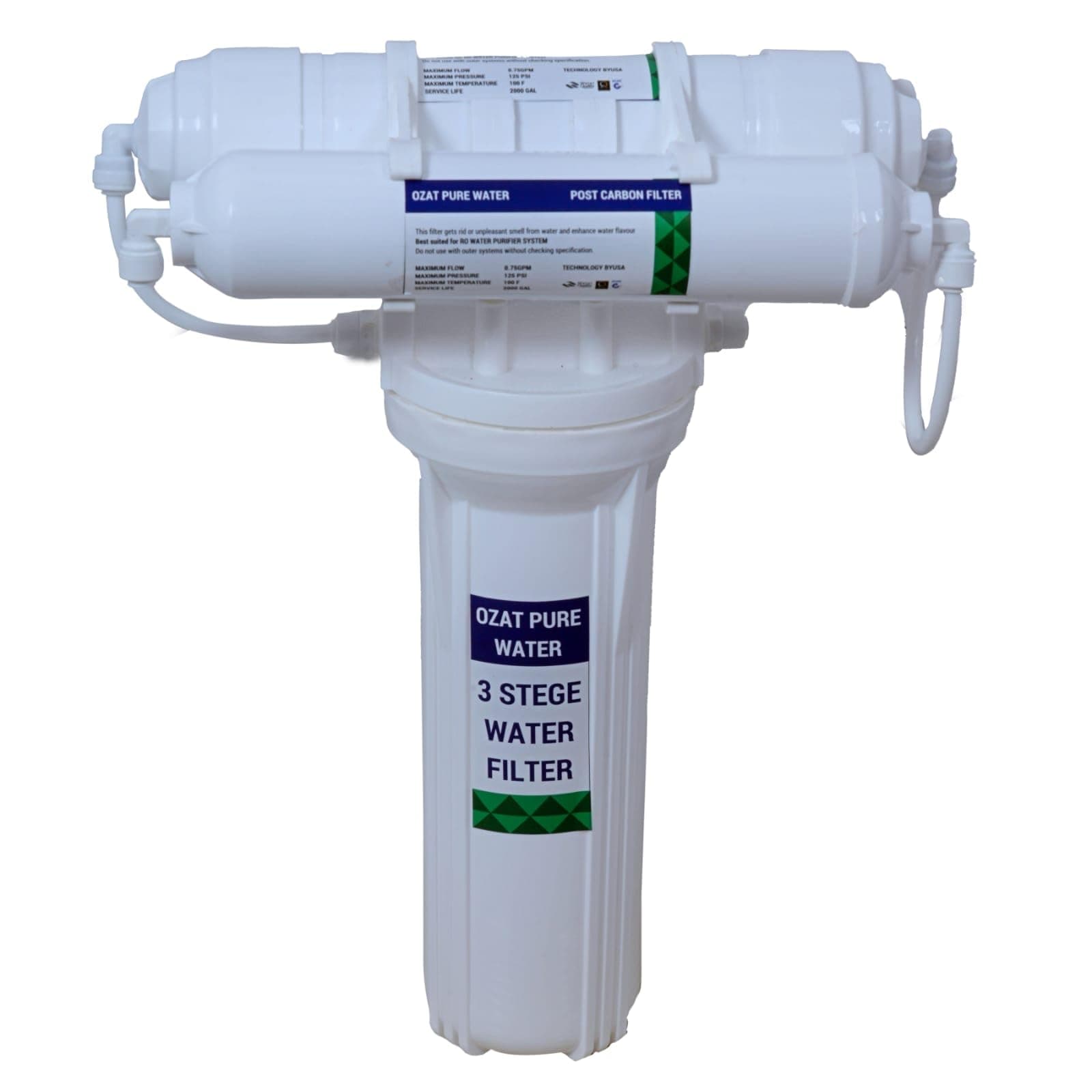 3-Stage Non-Electric Water Purifier | 5 Micron PP + 10” Sediment + 8” Post Carbon Filter | Free Installation Kit | No RO, No TDS Reduction