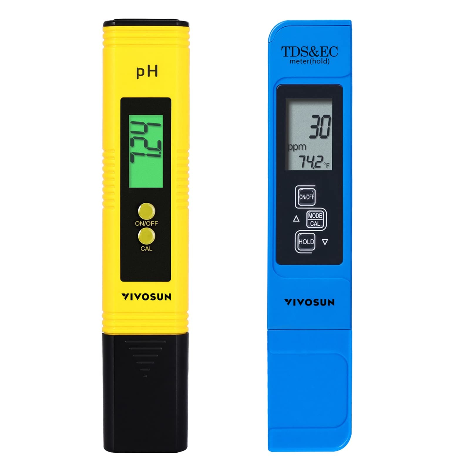 pH and TDS Meter Combo, 0.01ph High Accuracy Pen Type pH Meter ± 2% Readout Accuracy 3-in-1 TDS EC Temperature Meter for Hydroponics, Household Drinking, and Aquarium, UL Certified