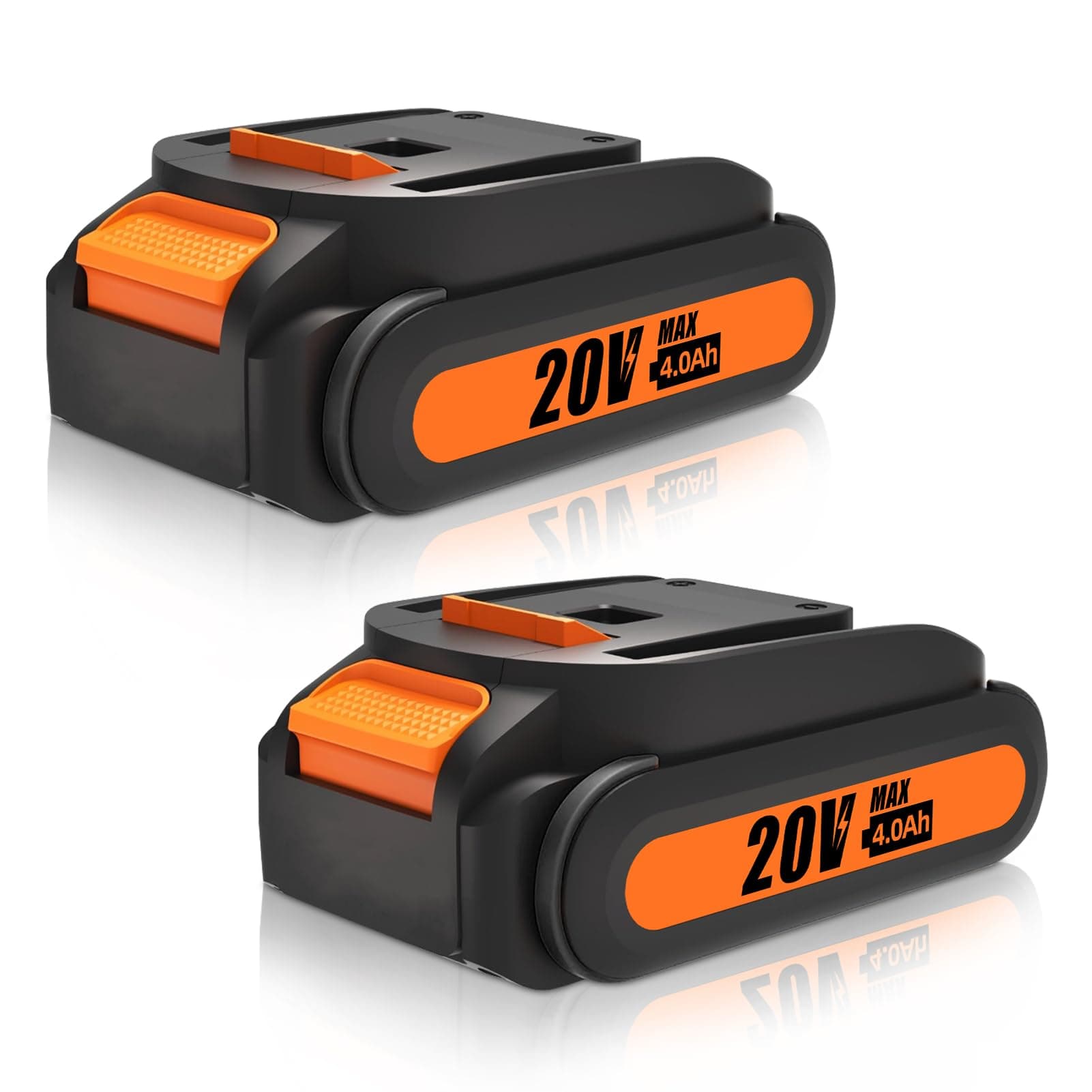 2 Packs 20V 4.0Ah WA3520 Battery Replacement for Worx 20V Battery Power Share WA3575 WA3525 WG151s WG155s WG251s WG255s WG540s WG545s WG890 WG891 Compatible with Worx 20V Cordless Tools