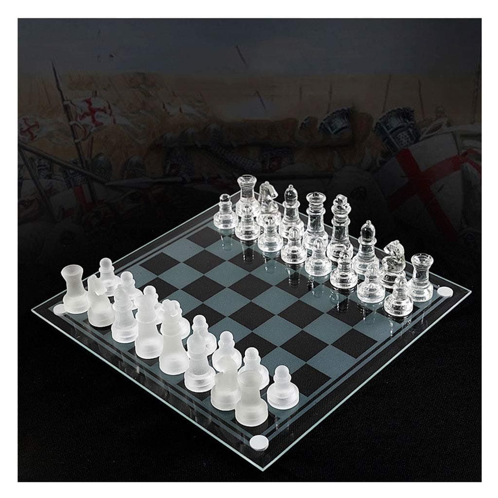 Chess Board K9 Glass Chess Luxury Elegant Chess Game Medium Wrestling Packaging International Chess Set Acrylic Board Chess Game Chess set (Size : B)