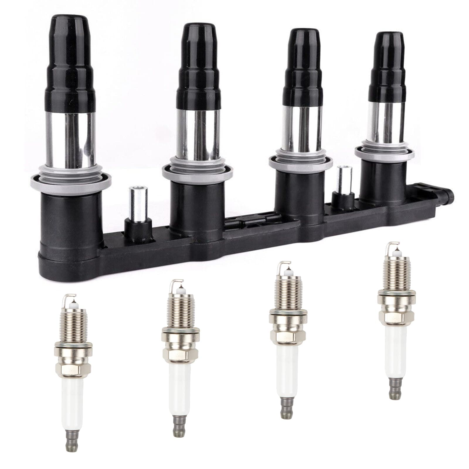 UF620 Ignition Coils Pack & 4PCS Iridium Spark Plugs Compatible with Chevy Cruze Sonic Aveo Aveo5 Pontiac G3 2011 2012-2018 1.6L 1.8L L4 Coil Pack Replace#90919-02247,C1646,5C1703,96476983