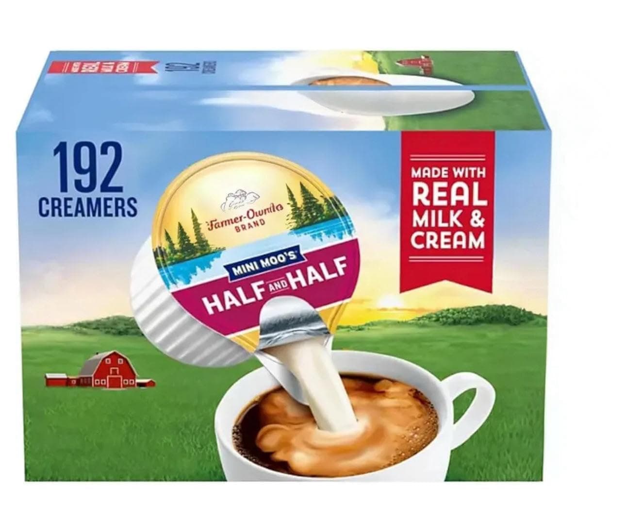 Land Coffee Creamer Mini Moo’s Half & Half Creamer Singles, 192 Count